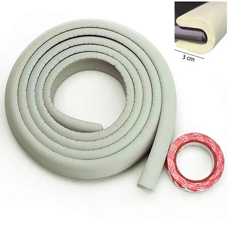 Penová ochrana rohov a hrán nábytku 2m x 3cm (tvar U) - farba slonovinová