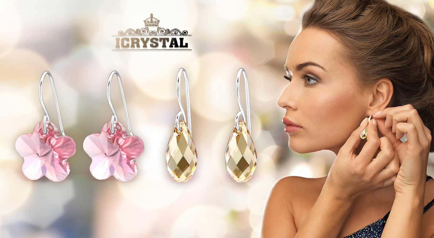 Elegantné náušnice s krištáľmi Swarovski