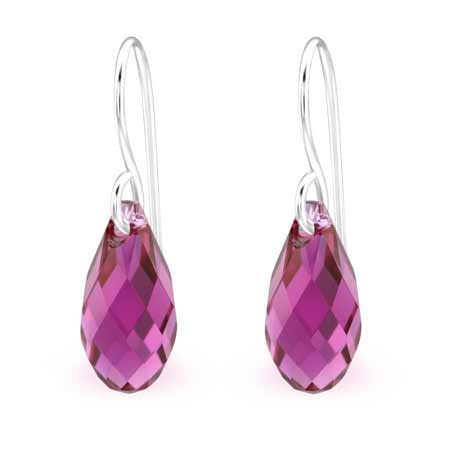 Strieborné náušnice s krištáľmi Swarovski® - model 2