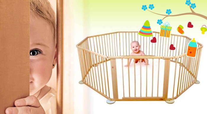 8-dielna detská ohrádka s bránkou