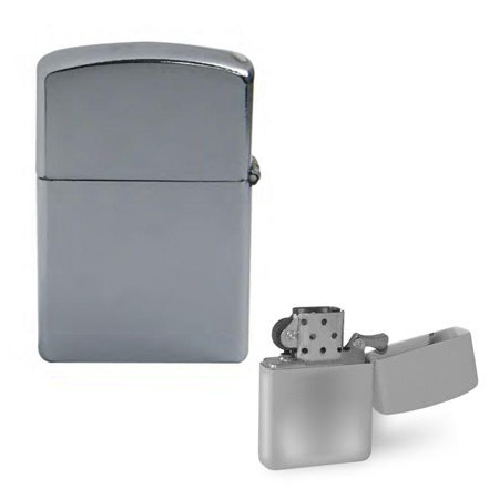 Štúdio Kama: zapaľovač s obojstrannou potlačou podľa vlastného výberu - farba strieborná