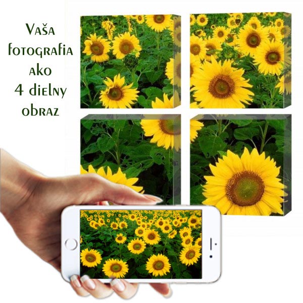 4-dielny obraz na plátne - 4x20x20 cm