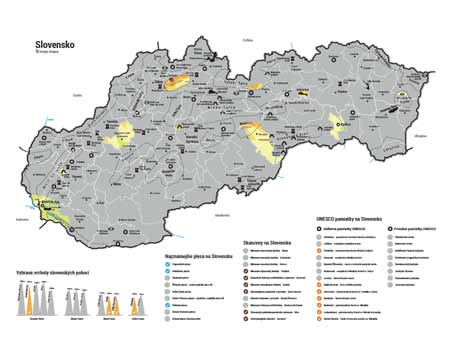 Stieracia mapa Slovenska - strieborná