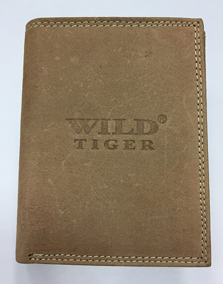 Pánska kožená peňaženka WILD na výšku - svetlohnedá bez zapínania