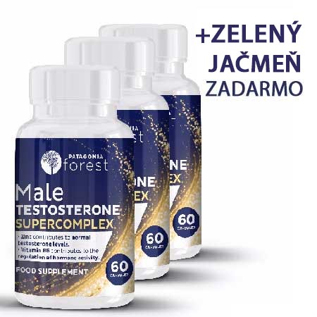 3x testosterónový superkomplex - balenie 60 kapsúl + supernutričný komplex vitamínov mladý jačmeň 125g