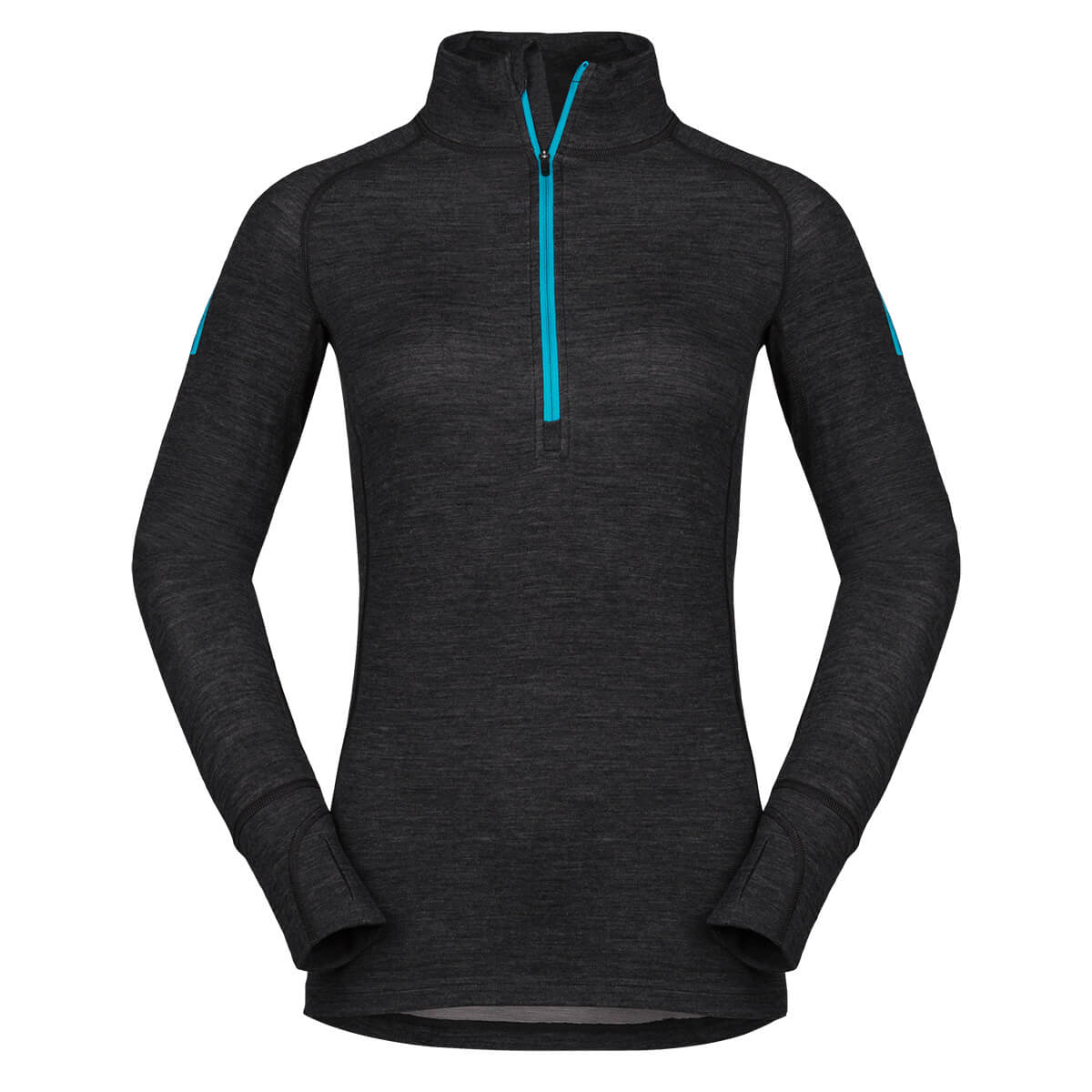 Dámske tričko Zajo Nora Merino W Zip Top LS Black - veľkosť XS
