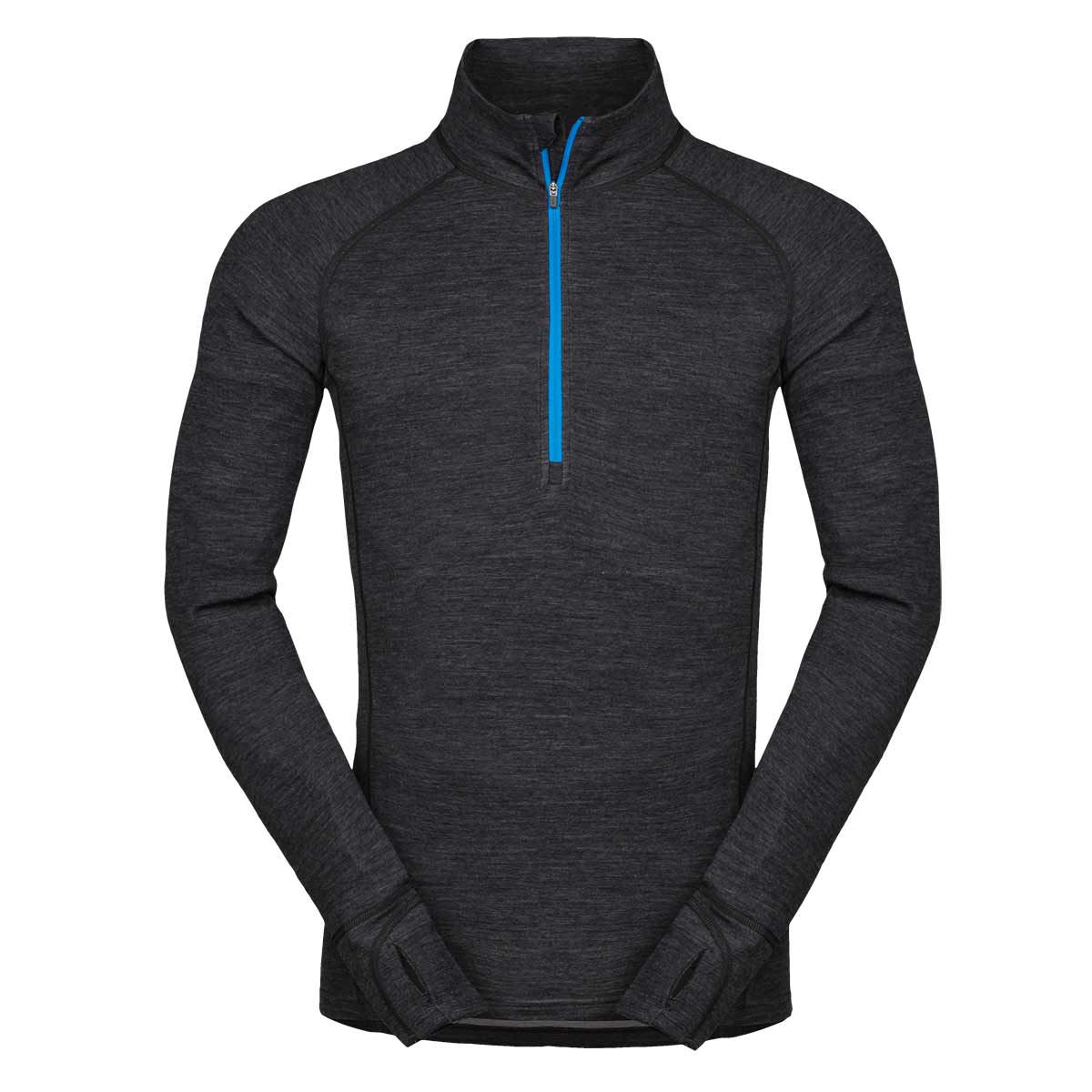 Pánske tričko Zajo Bergen Merino Zip Top LS Black - veľkosť XS