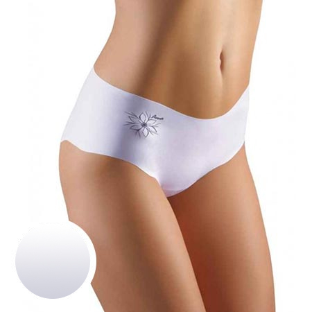 Bezšvové nohavičky Emili Flower biele - veľkosť S