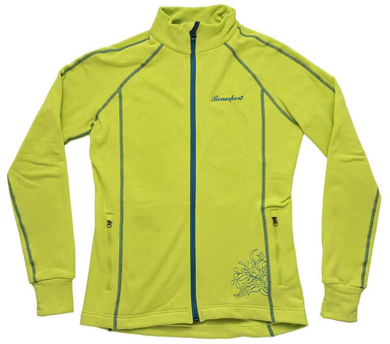 Benesport dámska bunda Krížna - neónovo zelená, veľkosť XS