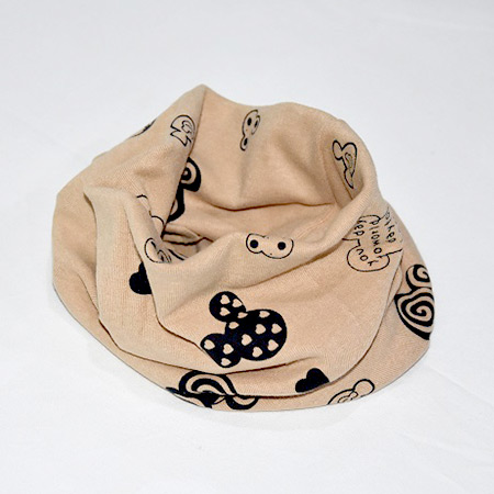 Detský bavlnený nákrčník Mickey hnedý