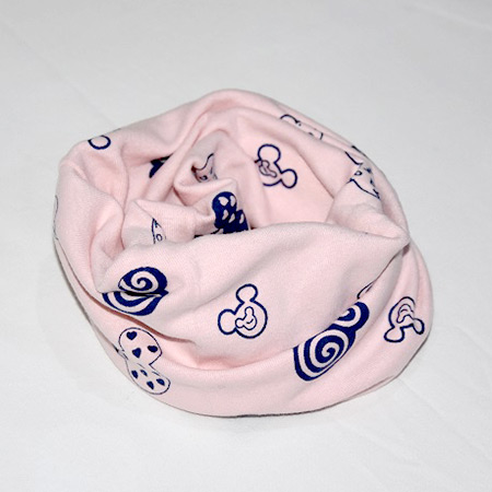 Detský bavlnený nákrčník Mickey ružový