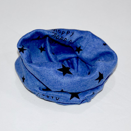 Detský bavlnený nákrčník Hviezdičky tmavomodrý