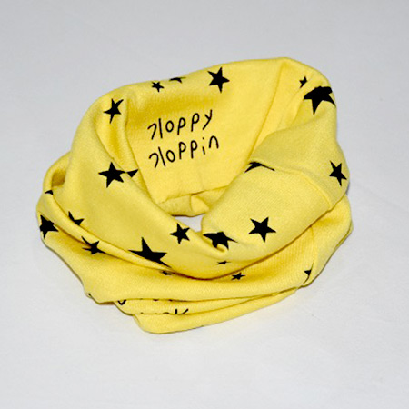 Detský bavlnený nákrčník Hviezdičky žltý