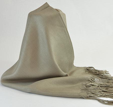 Pašmína (kašmírový šál) - farba kaki