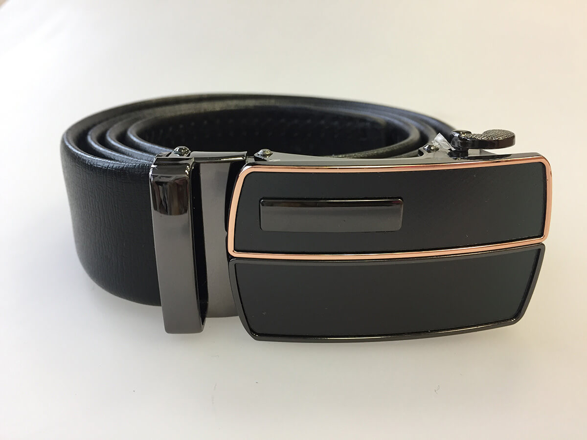 Pánsky kožený opasok - čierny vzor 13, dĺžka 115 cm