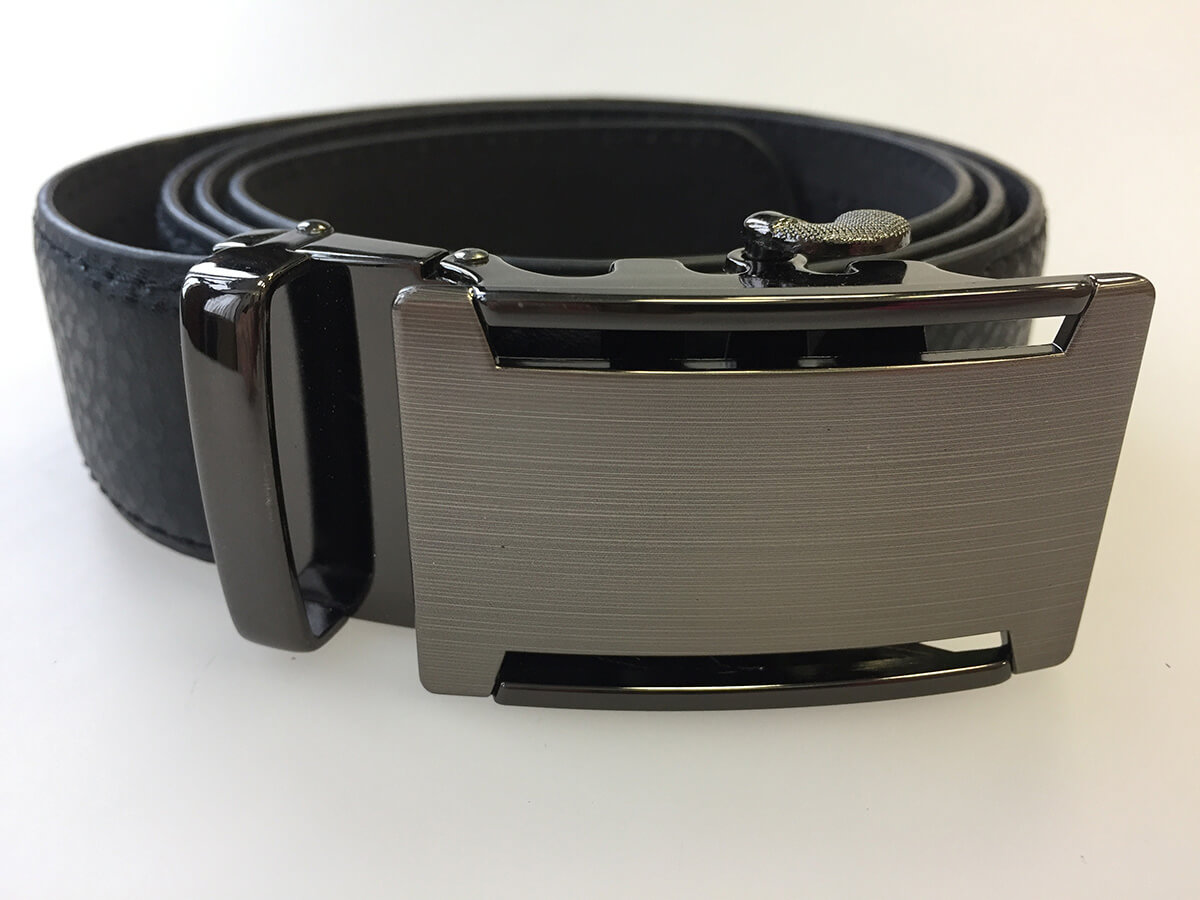 Pánsky kožený opasok - čierny vzor 15, dĺžka 125 cm