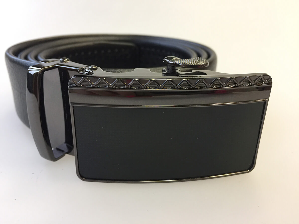 Pánsky kožený opasok - čierny vzor 18, dĺžka 115 cm