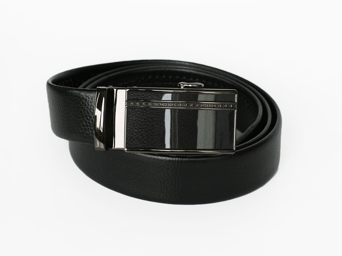 Pánsky kožený opasok - čierny vzor 22, dĺžka 115 cm