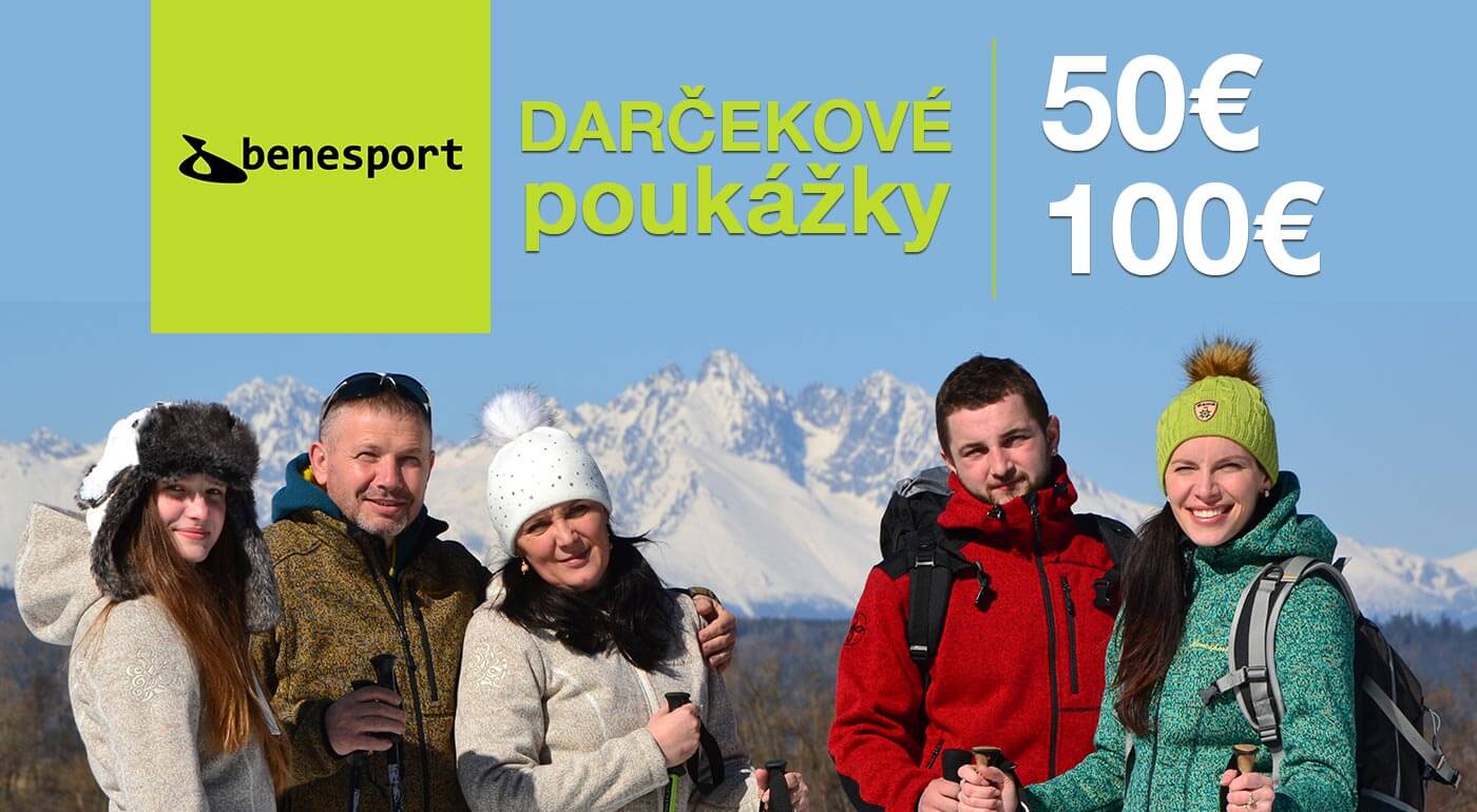 Darčekové poukážky na nákup oblečenia Benesport