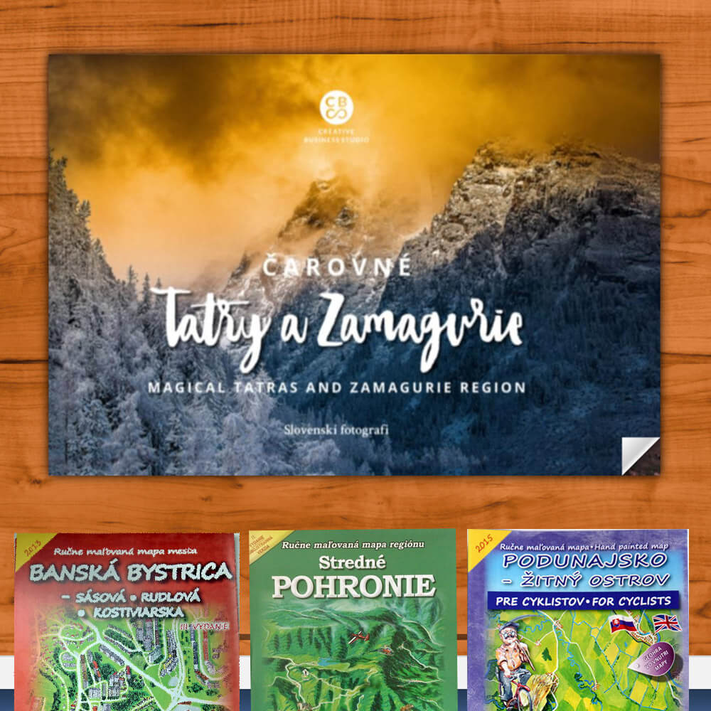 Kniha Čarovné Tatry a Zamagurie z vydavateľstva CBS + DARČEK maľovaná mapa