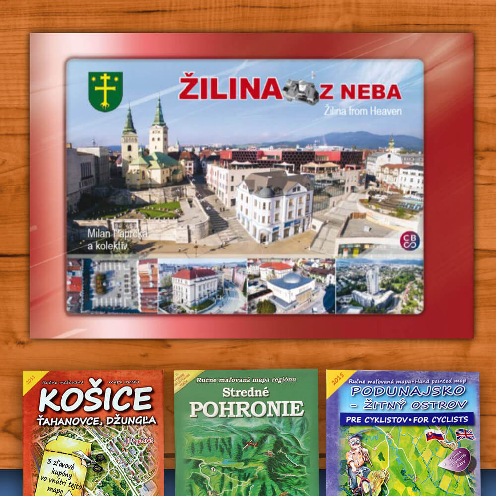 Kniha Žilina z neba (vydavateľstvo CBS) + DARČEK maľovaná mapa