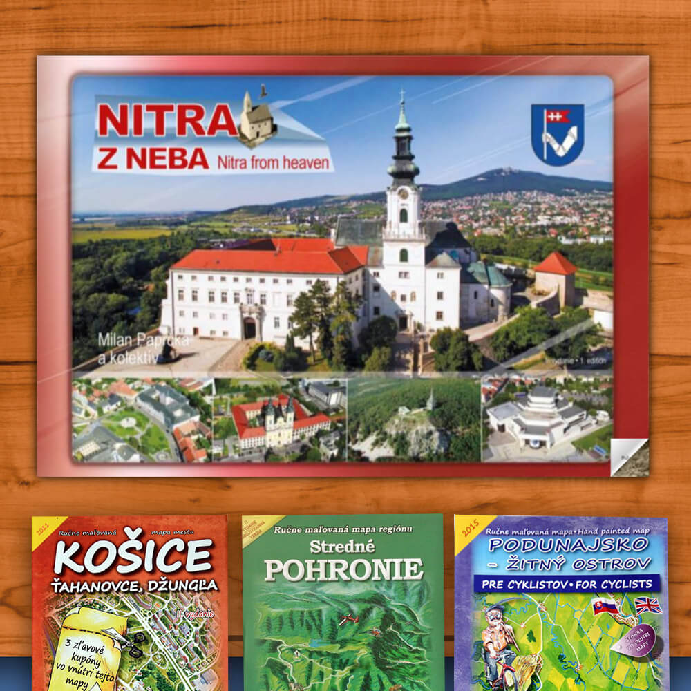 Kniha Nitra z neba (vydavateľstvo CBS) + DARČEK maľovaná mapa