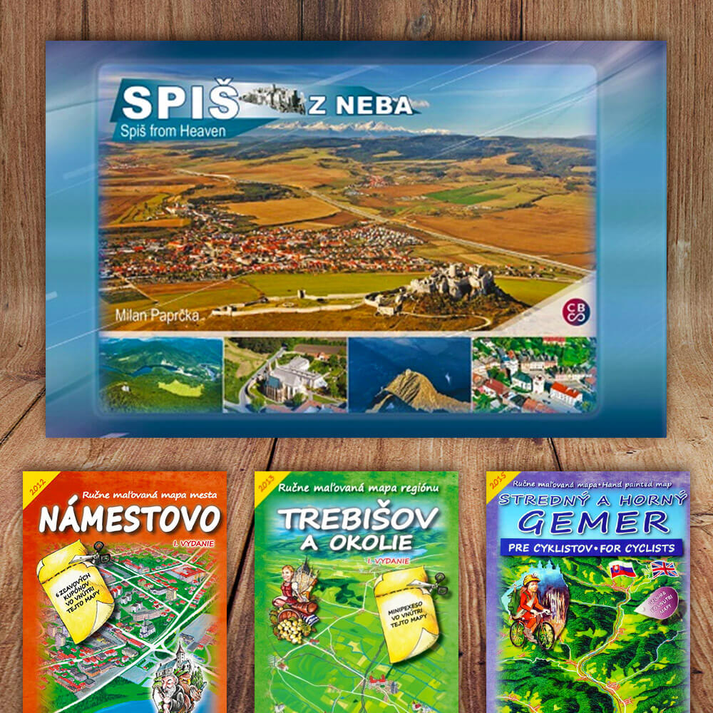 Kniha Spiš z neba (vydavateľstvo CBS) + DARČEK maľovaná mapa