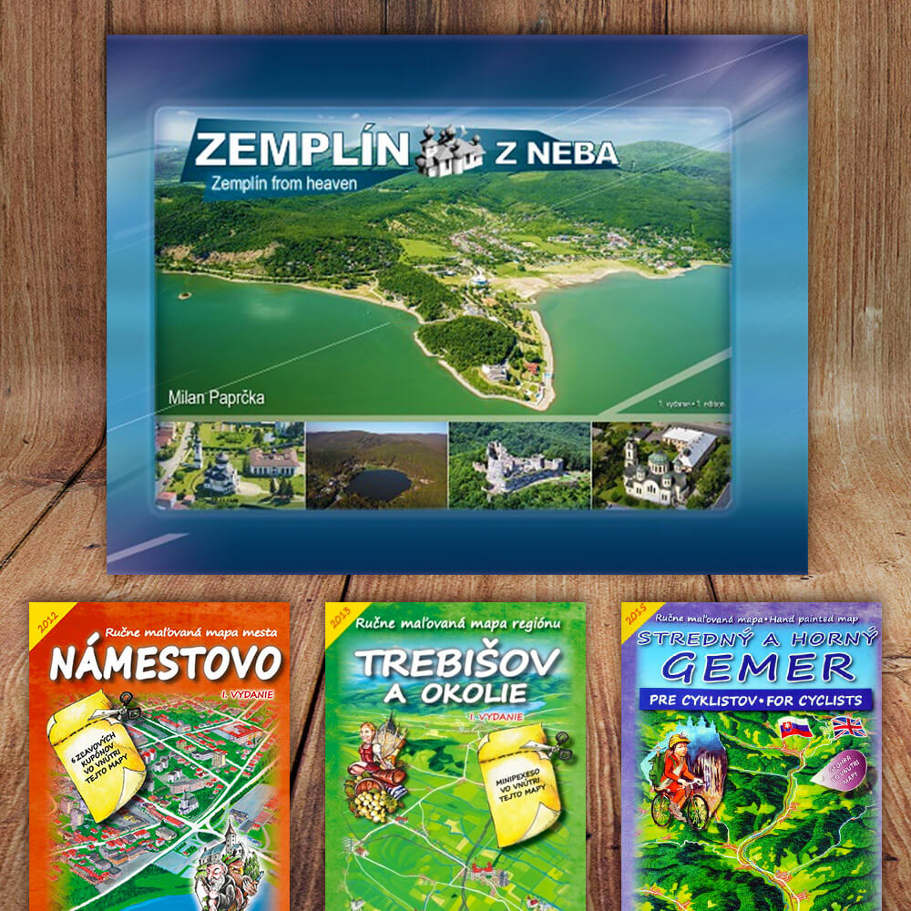 Kniha Zemplín z neba (vydavateľstvo CBS) + DARČEK maľovaná mapa
