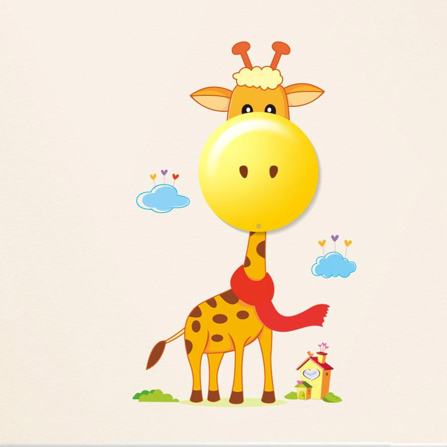 Dotyková LED lampa pre deti Žirafka s nálepkami