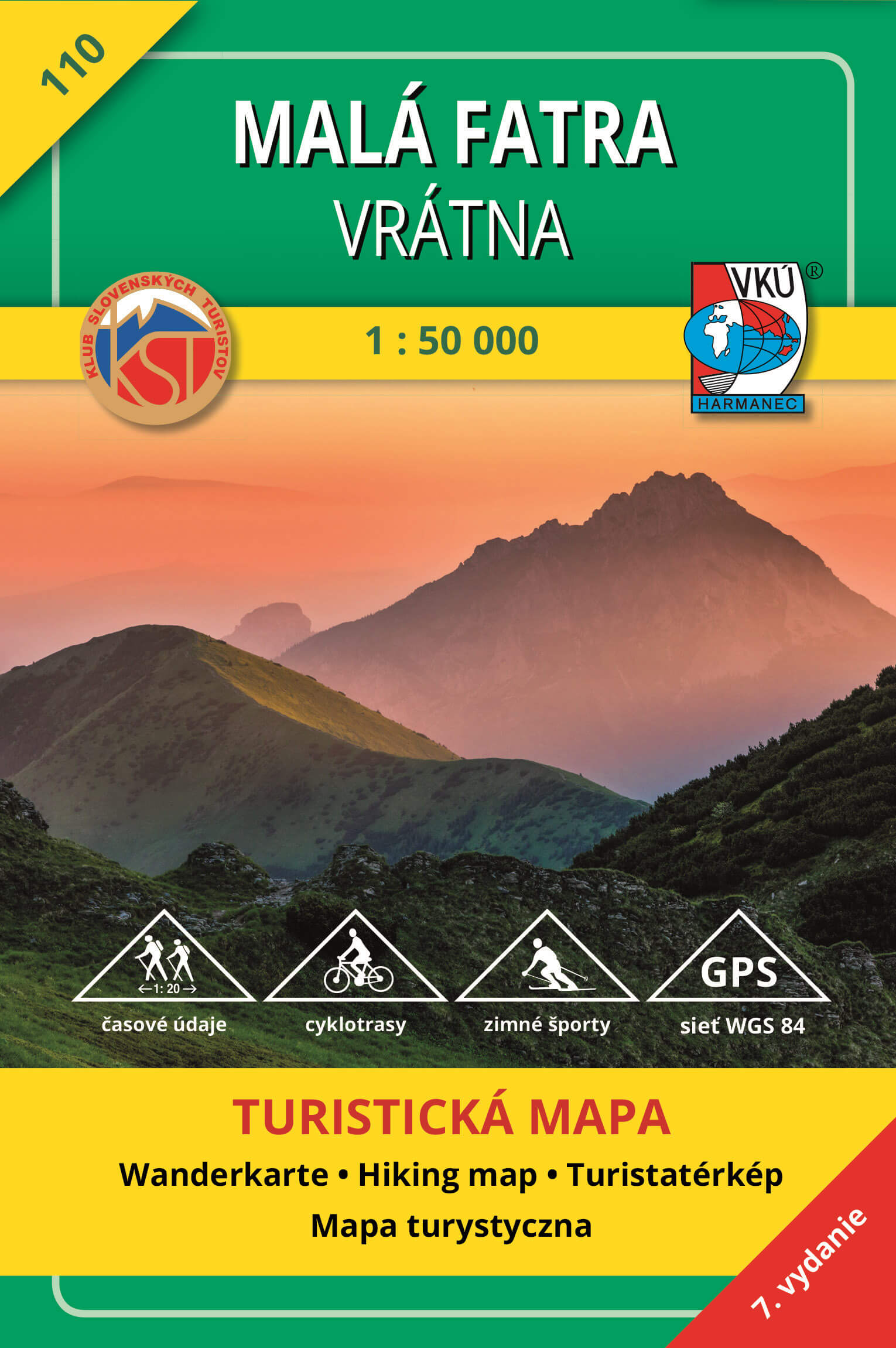 VKÚ Harmanec Turistická mapa Malá Fatra - Vrátna 1:50 000 TM 110