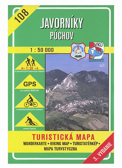 VKÚ Harmanec Turistická mapa Javorníky - Púchov 1:50 000 TM 108
