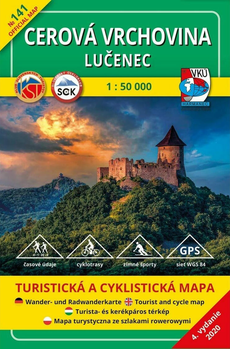 VKÚ Harmanec Turistická mapa Cerová vrchovina - Lučenec 1:50 000 TM 141