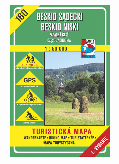 VKÚ Harmanec Turistická mapa Beskid Sadecki, Beskid Niski - západná časť, czesc zachodnia (SK-PL) TM 160