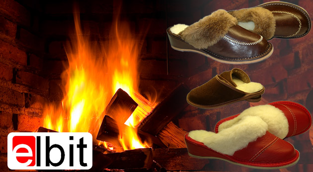 Zateplené papuče s výstelkou z ovčej vlny. Komfortná obuv vhodná na chladné večery.