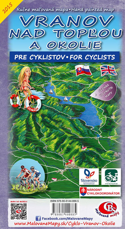 Maľovaná cyklomapa CBS Vranov nad Topľou a okolie - skladaná