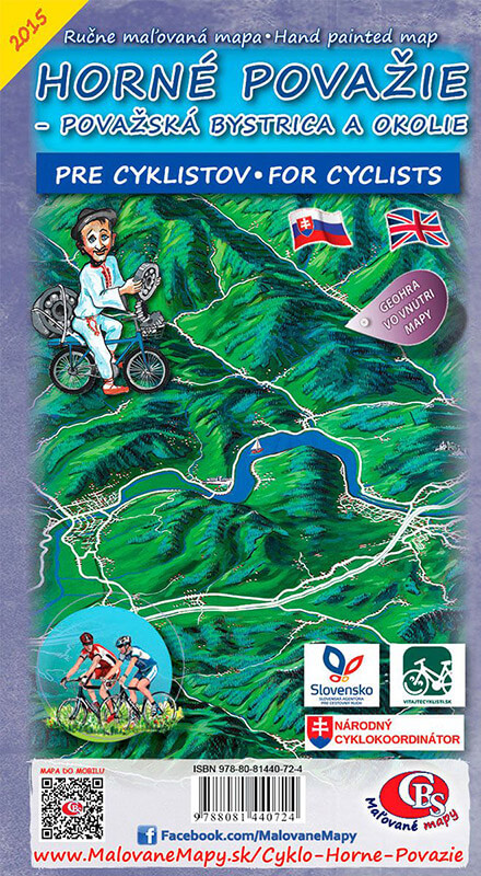 Maľovaná cyklomapa CBS Horné Považie - skladaná