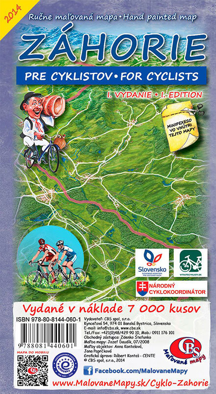 Maľovaná cyklomapa CBS Záhorie - skladaná