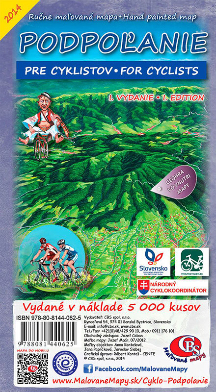 Maľovaná cyklomapa CBS Podpoľanie - skladaná