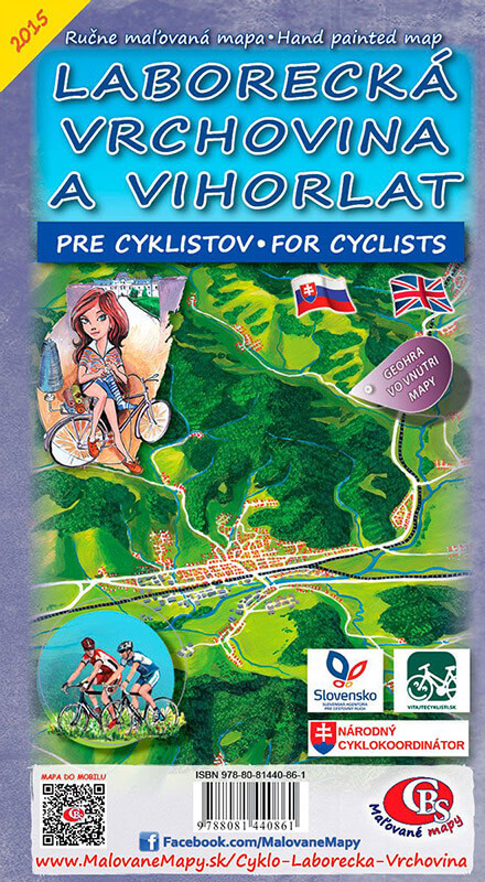 Maľovaná cyklomapa CBS Laborecká vrchovina a Vihorlat - skladaná