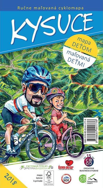Maľovaná cyklomapa pre deti CBS Kysuce - skladaná