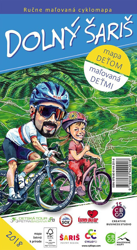 Maľovaná cyklomapa pre deti CBS Dolný Šariš- skladaná