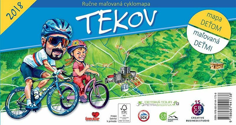Maľovaná cyklomapa pre deti CBS Tekov - skladaná