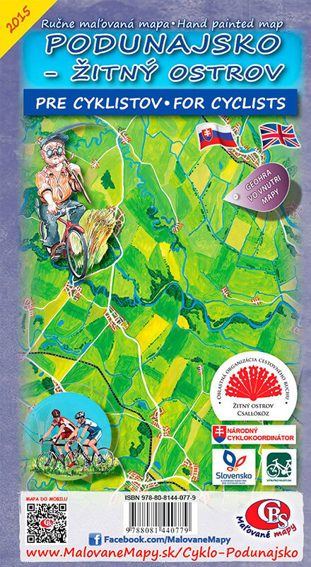 Maľovaná cyklomapa CBS Podunajsko a Žitný ostrov - skladaná
