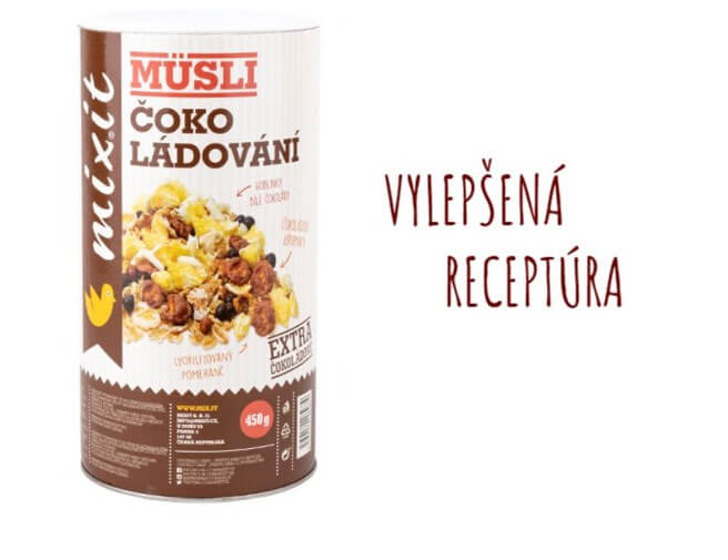 Mixit Čoko - ládovanie 450 g raňajkové müsli (nová receptúra bez kávových zŕn)