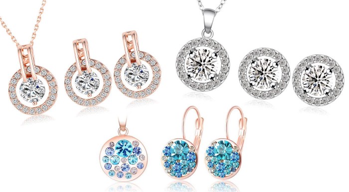 Set náušníc a náhrdelníka so zirkónmi