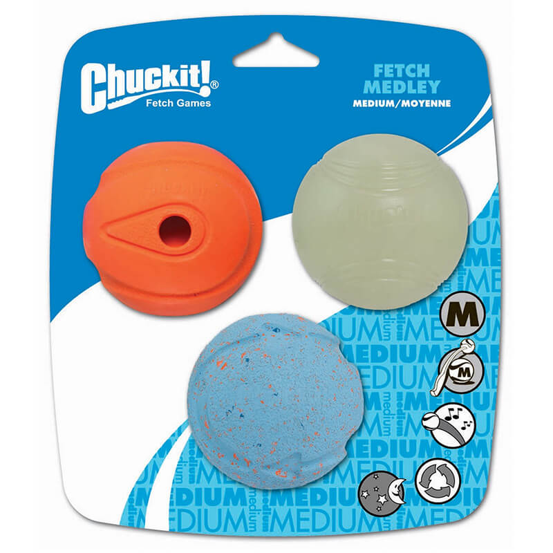 Chuckit! Medley Medium loptičky (priemer 6,5 cm) 3 kusy