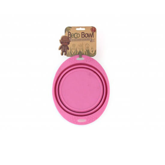 Skladacia miska Beco Bowl Travel ružová - veľkosť M (objem 0,75 l)