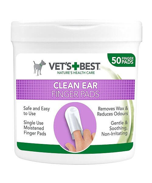 Čistiaca utierka na uši pre psov - náprstky Vet´s Best 50 ks