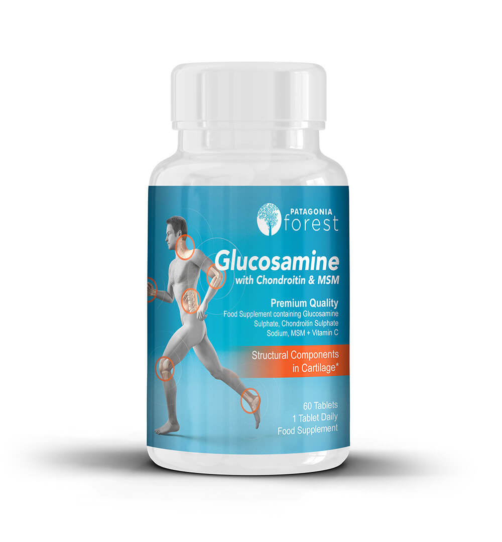 Patagonia Forest: Doplnok pre zdravé kosti a kĺby Glokozamín Chondroitín MSM (60 tabliet)