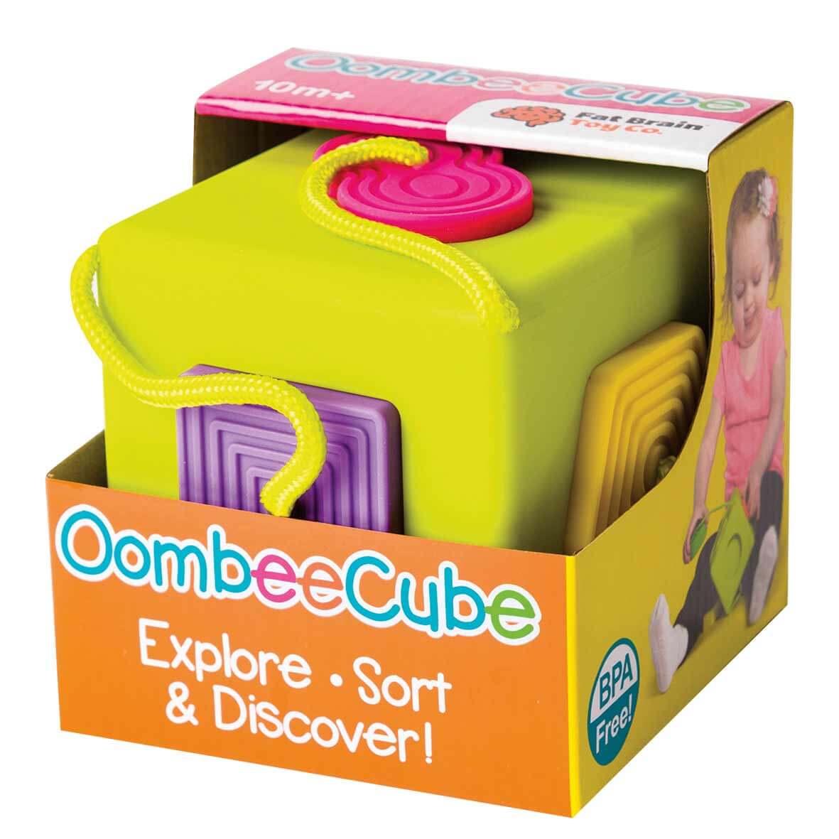 Fat Brain Toys Didaktická kocka OombeeCube pre deti od 10 mesiacov